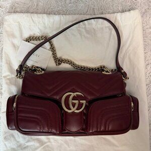 Gucci GG Marmont Small Multi-Pocket Bag Burgundy Red